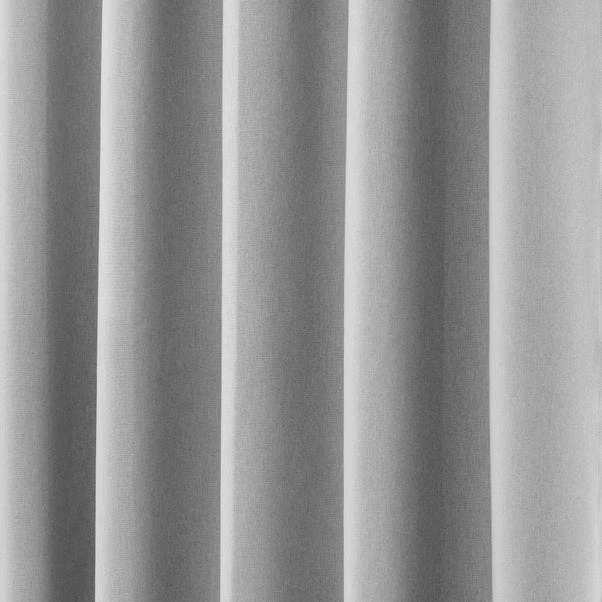 Dunelm Luna Brushed Mid Grey Blackout Eyelet Curtains - Image 3