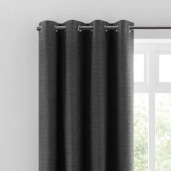 Dunelm Zodiac Charcoal Blackout Eyelet Curtains