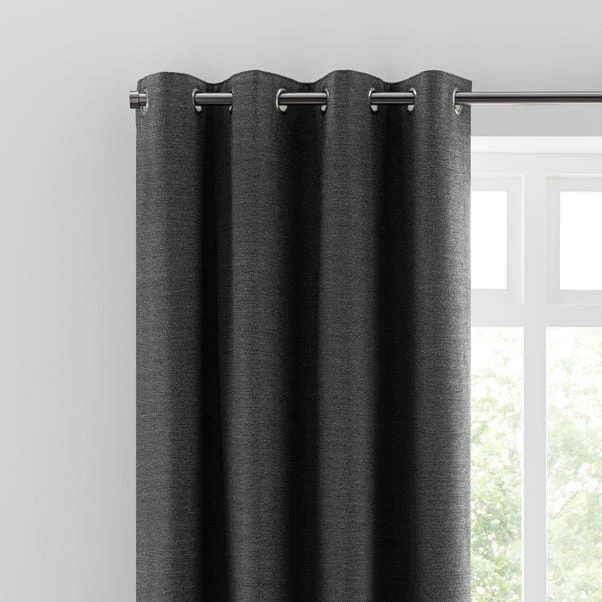 Dunelm Zodiac Charcoal Blackout Eyelet Curtains