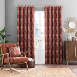 Dunelm Santa Rosa Red Eyelet Curtains