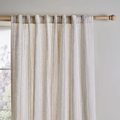 Churchgate Linen Stripe Hidden Tab Top Voile