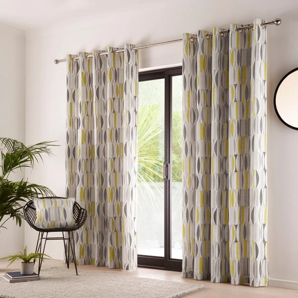 Dunelm Cuba Ochre Eyelet Curtains - Image 2