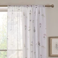 Dunelm Pressed Floral Slot Top Voile