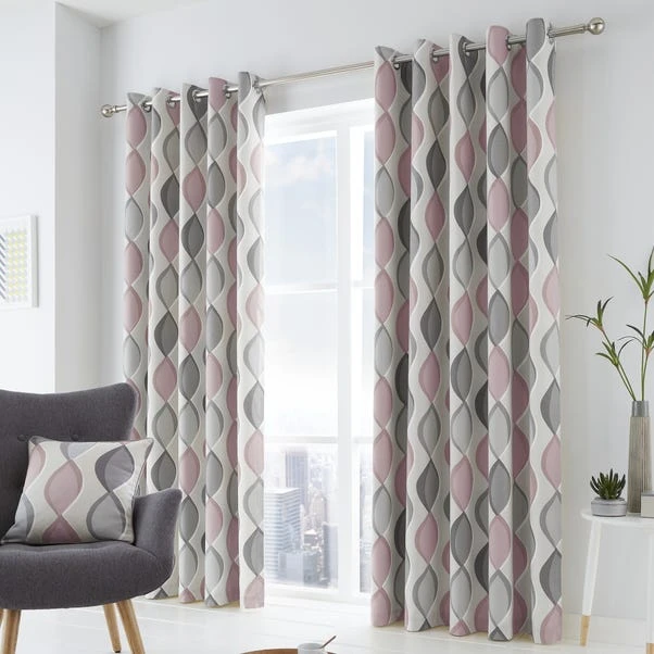 Fusion Lennox Blush Eyelet Curtains - Image 2