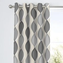 Fusion Lennox Grey Eyelet Curtains