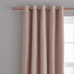 Catherine Lansfield So Soft Luxe Velvet Blush Thermal Eyelet Curtains