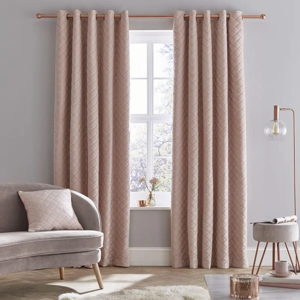 Catherine Lansfield So Soft Luxe Velvet Blush Thermal Eyelet Curtains - Image 2