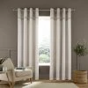 Catherine Lansfield Melville Woven Texture Natural Eyelet Curtains