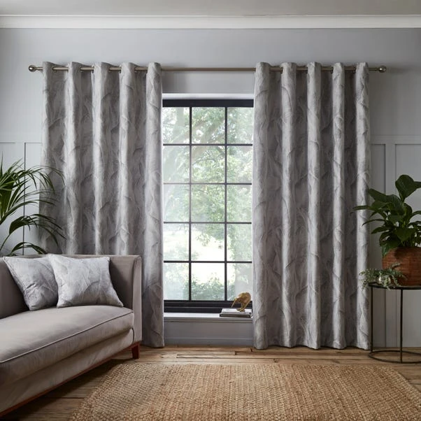 Dunelm Malawi Silver Eyelet Curtains - Image 2