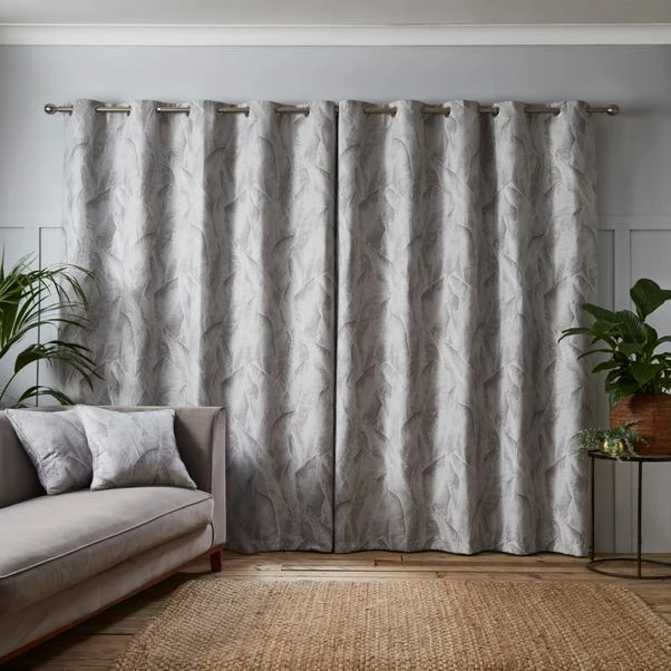 Dunelm Malawi Silver Eyelet Curtains - Image 5