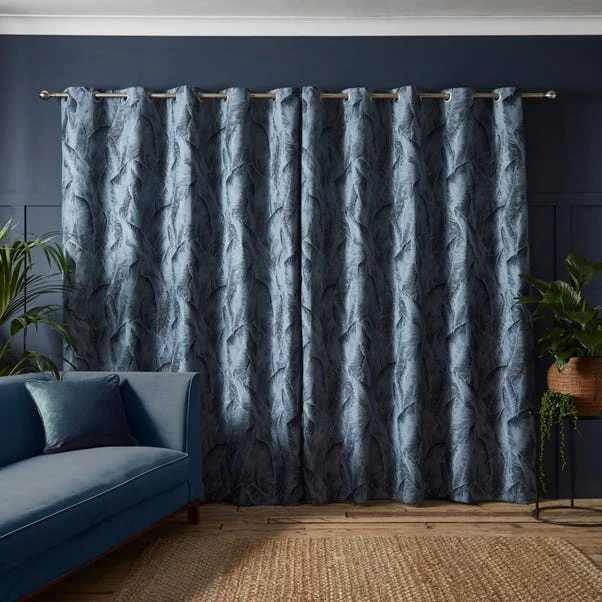 Dunelm Malawi Navy Eyelet Curtains - Image 5