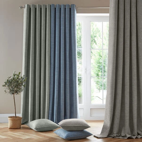 Churchgate Swithland Herringbone Sage Eyelet Curtains - Image 4