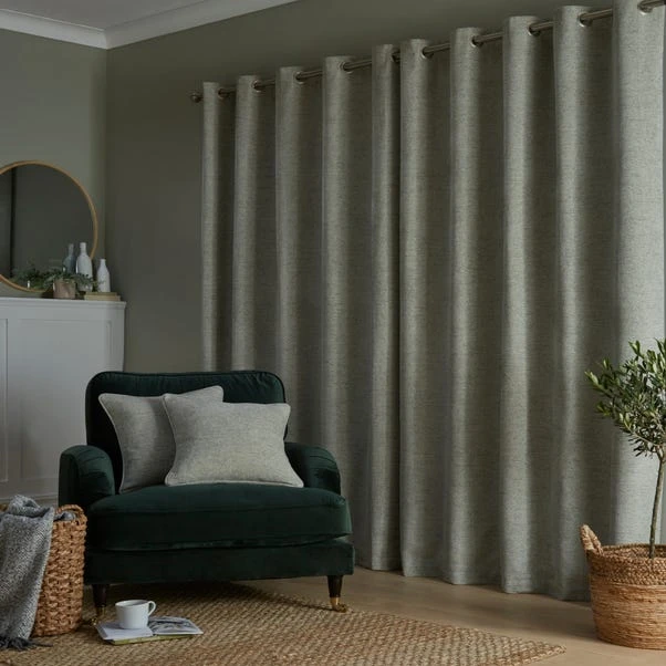Churchgate Swithland Herringbone Sage Eyelet Curtains - Image 5