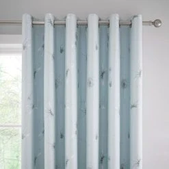 Dunelm Dragonflies Duck Egg Blackout Eyelet Curtains