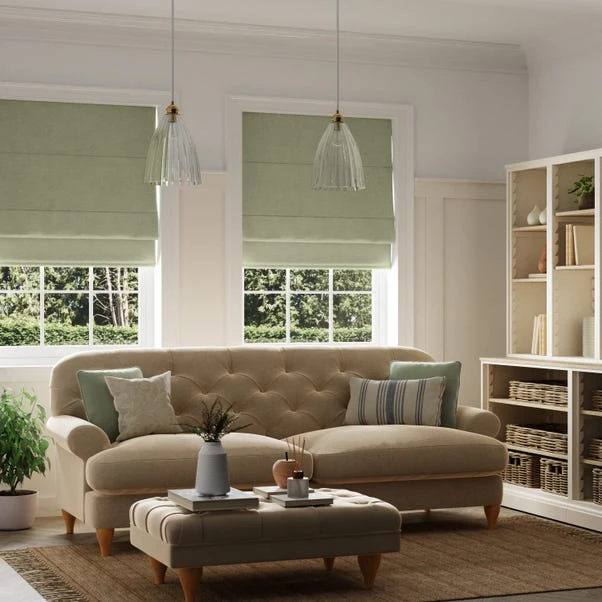 Dunelm Luna Sage Blackout Roman Blind