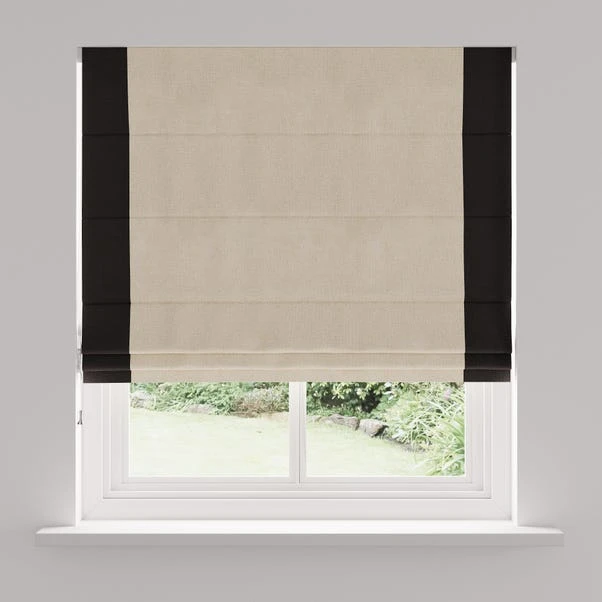 Dunelm Luna Bordered Natural And Black Roman Blind - Image 4