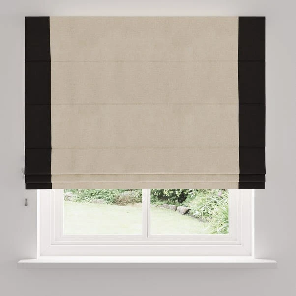 Dunelm Luna Bordered Natural And Black Roman Blind - Image 5