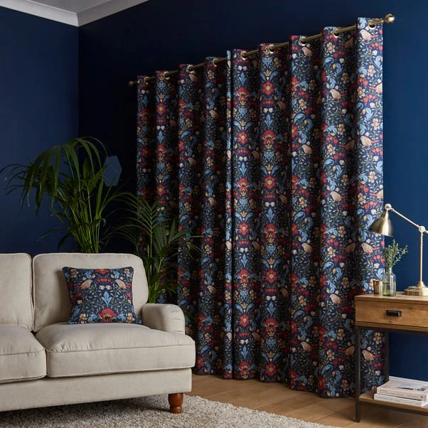 Dunelm Ruskin Navy Eyelet Curtains - Image 4