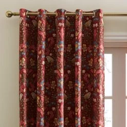 Dunelm Ruskin Red Eyelet Curtains