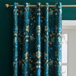Dunelm Ruskin Bottle Green Eyelet Curtains