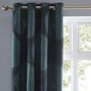 Dunelm Oriental Fan Bottle Green Eyelet Curtains