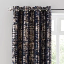 Dunelm Romano Navy Velour Eyelet Curtains