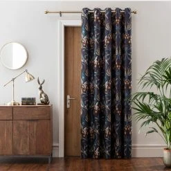 Dunelm Havisham Navy Eyelet Door Curtain