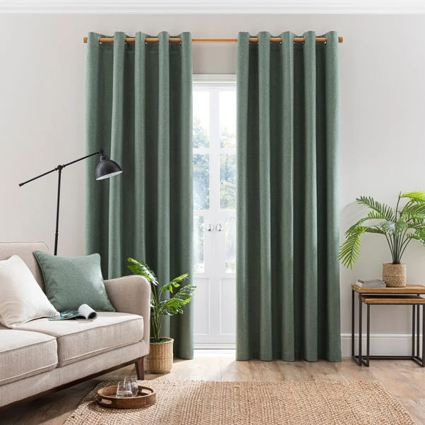 Dunelm Luna Brushed Lilypad Blackout Eyelet Curtains - Image 2