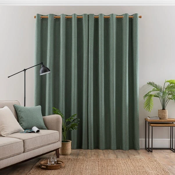 Dunelm Luna Brushed Lilypad Blackout Eyelet Curtains - Image 5