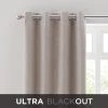 Dunelm Ultra Blackout Touch Of Linen Natural Eyelet Curtains