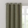 Luxury Collection Chenille Olive Eyelet Curtains