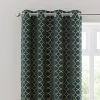 Luxury Collection Chenille Ogee Emerald Eyelet Curtains