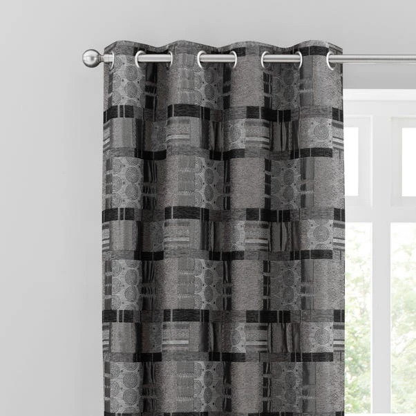 Luxury Collection Prague Chenille Noir Eyelet Curtains