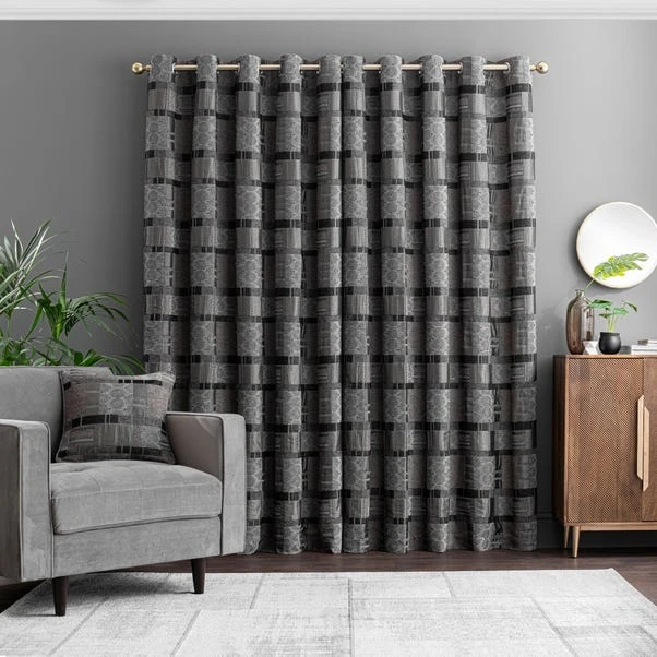 Luxury Collection Prague Chenille Noir Eyelet Curtains - Image 5