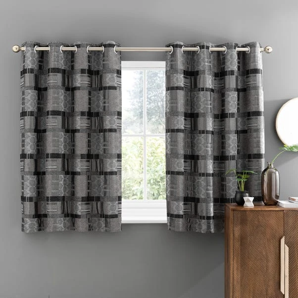 Luxury Collection Prague Chenille Noir Eyelet Curtains - Image 6