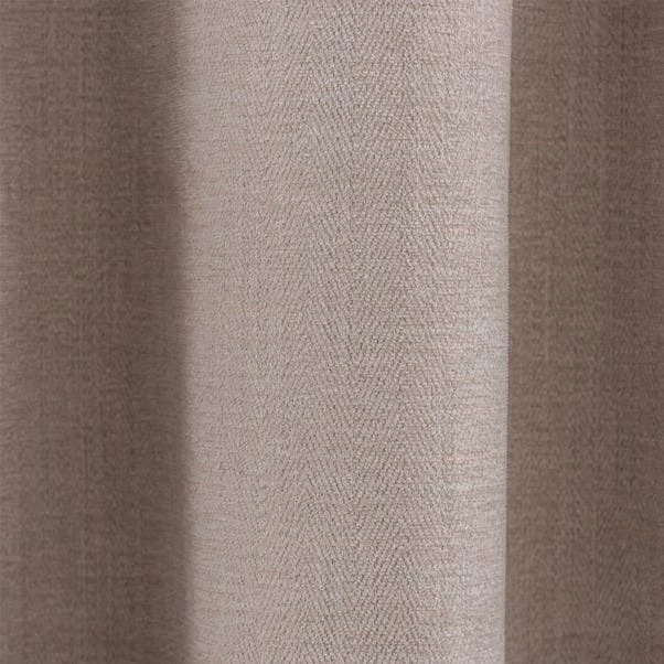Dunelm Ultra Blackout Natural Chenille Eyelet Curtains - Image 3