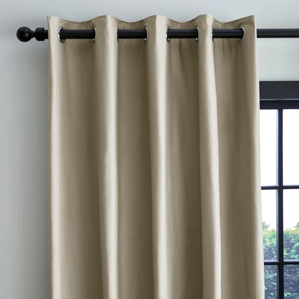 Dunelm Adley 100% Cotton Mushroom Eyelet Curtains