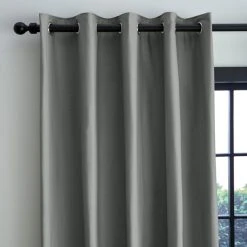 Dunelm Adley 100% Cotton Steeple Grey Eyelet Curtains