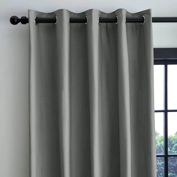 Dunelm Adley 100% Cotton Steeple Grey Eyelet Curtains