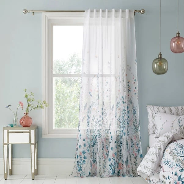 Dunelm Whimsical Botanical Multi Slot Top Single Voile Panel - Image 2