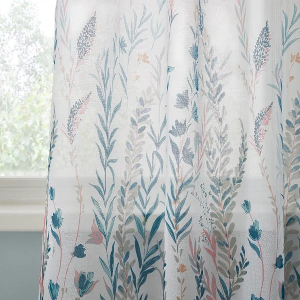 Dunelm Whimsical Botanical Multi Slot Top Single Voile Panel - Image 3