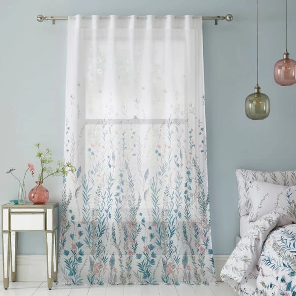 Dunelm Whimsical Botanical Multi Slot Top Single Voile Panel - Image 4