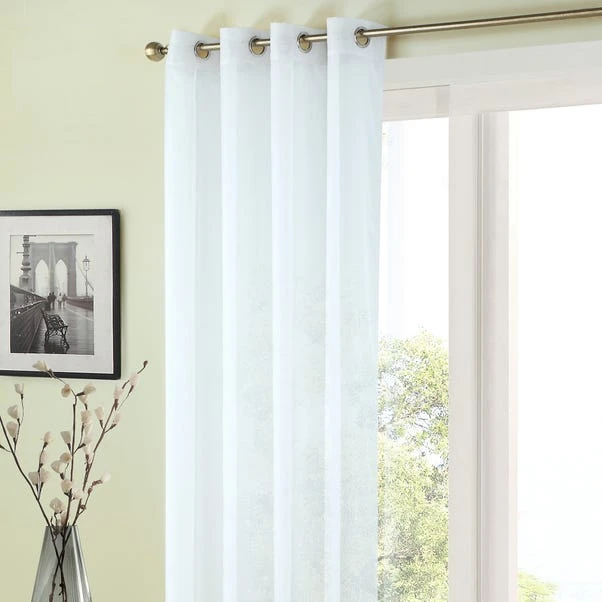 Dunelm Sheer Elegance White Eyelet Single Voile Panel
