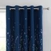 Dunelm Whimsical Floral Midnight Blackout Eyelet Curtains