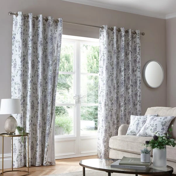 Dunelm Wisteria Mauve Eyelet Curtains - Image 2