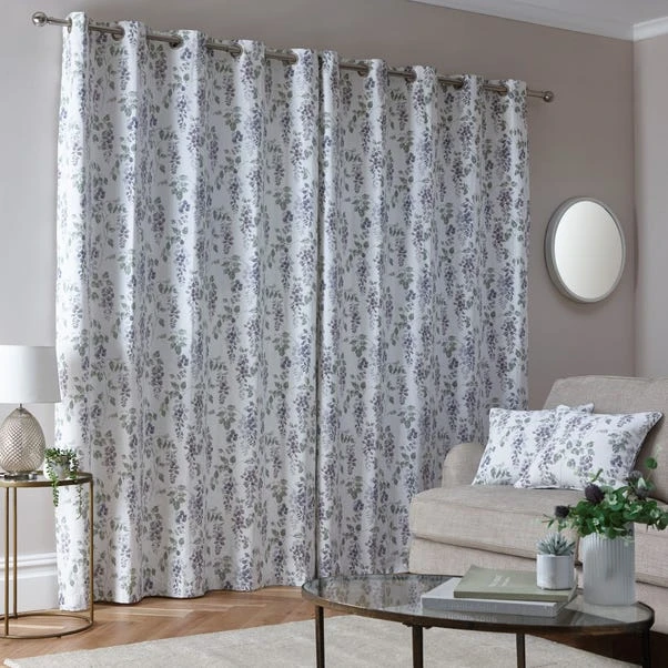 Dunelm Wisteria Mauve Eyelet Curtains - Image 4