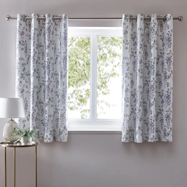 Dunelm Wisteria Mauve Eyelet Curtains - Image 5