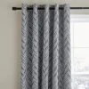 Dunelm Chevron Printed Black Blackout Eyelet Curtains