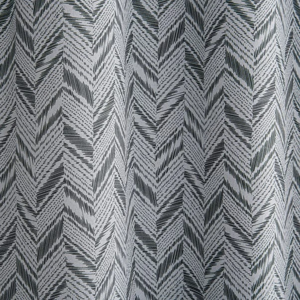Dunelm Chevron Printed Black Blackout Eyelet Curtains - Image 3