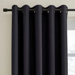 Dunelm Berlin Black Thermal Blackout Eyelet Curtains